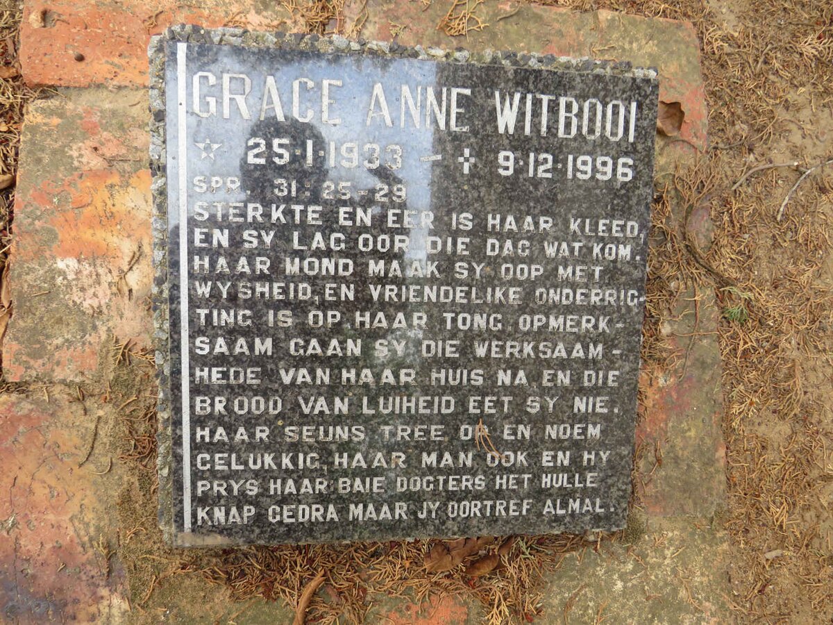 WITBOOI Grace Anne 1933-1996