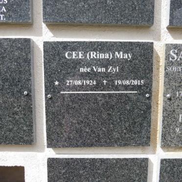 MAY C.E.E. nee VAN ZYL 1924-2021