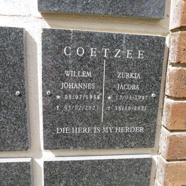 COETZEE Willem Johannes 1938-2021 & Zurkia Jacoba 1947-2023
