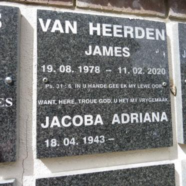 HEERDEN James, van 1978-2020 & Jacoba Adriana 1943-