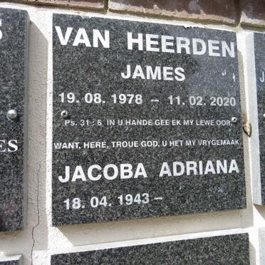 HEERDEN James, van 1978-2020 & Jacoba Adriana 1943-