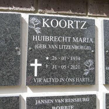 KOORTZ Huibrecht Maria nee VAN LITZENBORGH 1934-2021