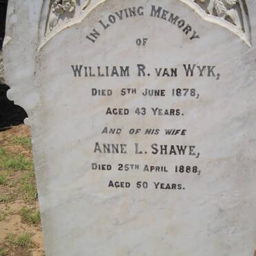 WYK William R., van -1878 &amp; Anne L. SHAWE -1888