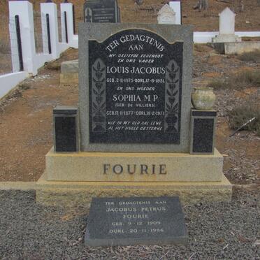 FOURIE Louis Jacobus 1875-1951 &amp; Sophia M.P. DE VILLIERS 1877-1971 :: FOURIE Jacobus Petrus 1909-1986