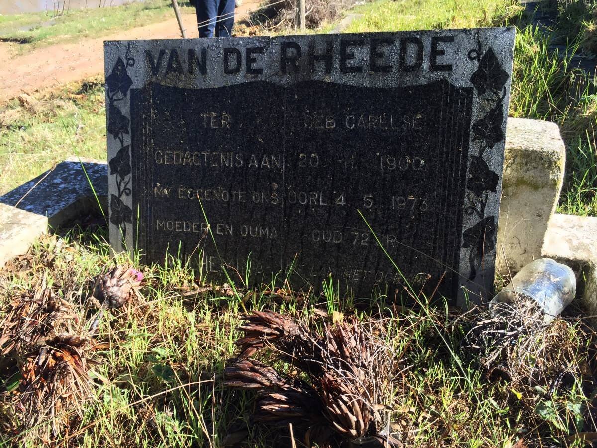 RHEEDE Wilhelmina, van de nee CARELSE 1900-1973