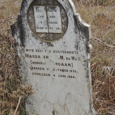 WET Magdalena M.M., de nee JORDAAN 1838-1869