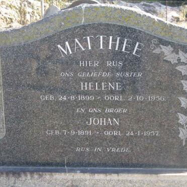 MATTHEE Johan 1891-1957 &amp; Helene 1899-1956