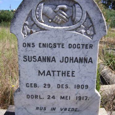 MATTHEE Susanna Johanna 1909-1917