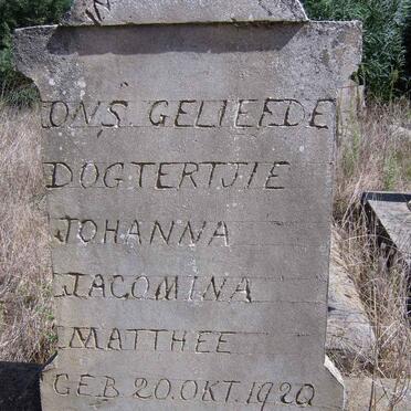 MATTHEE Johanna Jacomina 1920-1921