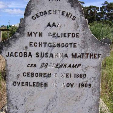 MATTHEE Jacoba Susanna nee BREDENKAMP 1860-1909