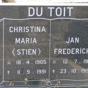 TOIT Jan Frederick, du 1911-1991 &amp; Christina Maria 1905-1991
