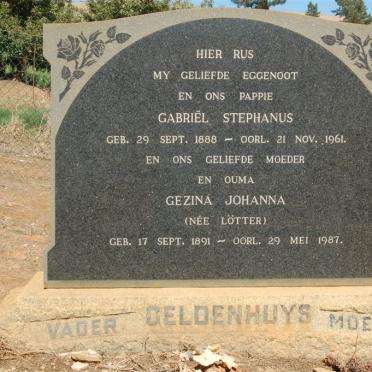 GELDENHUYS Gabriel Stephanus 1888-1961 &amp; Gezina Johanna LOTTER 1891-1987