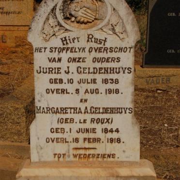 GELDENHUYS Jurie J. 1838-1918 &amp; Margaretha A. LE ROUX 1844-1918