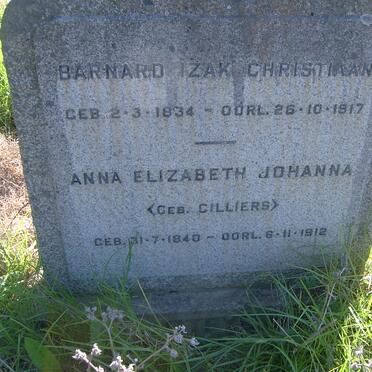 STEYN Barnard Izak Christiaan 1834-1917 &amp; Anna Elizabeth Johanna CILLIERS 1840-1912
