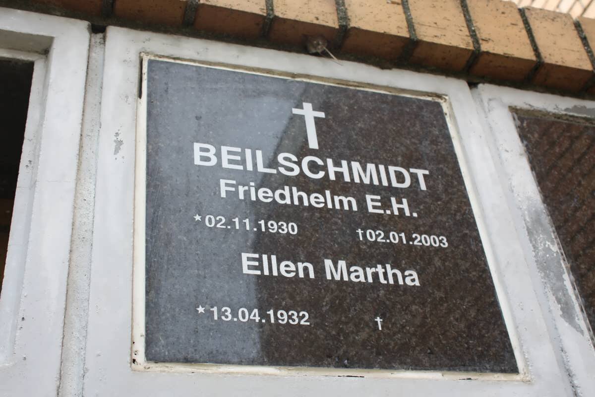 BEILSCHMIDT Friedhelm E.H. 1930-2003 &amp; Ellen Martha 1932-