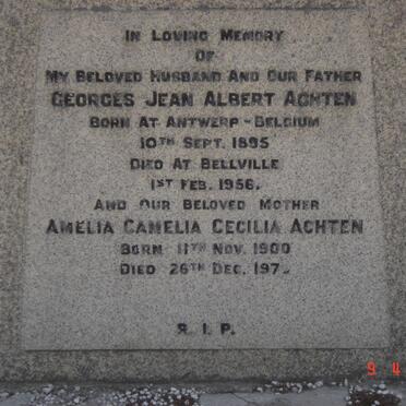 ACHTEN Georges Jean Albert 1895-1956 &amp; Amelia Camelia Cecilia 1900-197?