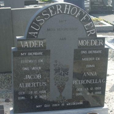 AUSSERHOFFER Jacobus Albertus 1905-1979 &amp; Anna Petronella G. 1909-1998