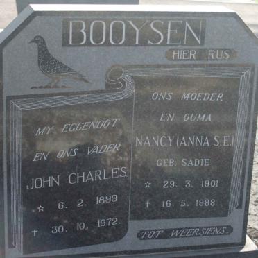 BOOYSEN John Charles 1897-1972 &amp; Anna S.E. SADIE 1901-1988