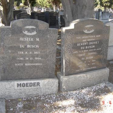 BUSON Ockert, du -1964 &amp; Hester M. 1872-1958 :: DU BUSON David  1909-1972