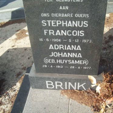 BRINK Stephanus Francois 1904-1973 &amp; Adriana Johanna HUYSAMER 1913-1977