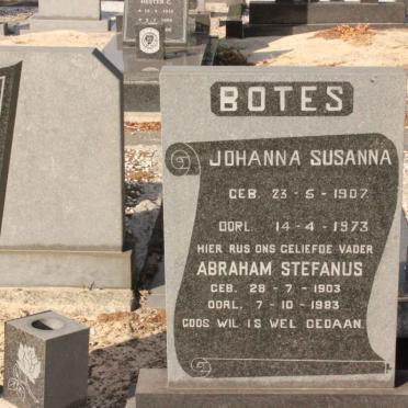 BOTES Abraham Stefanus 1903-1983 &amp; Johanna Susanna 1907-1973