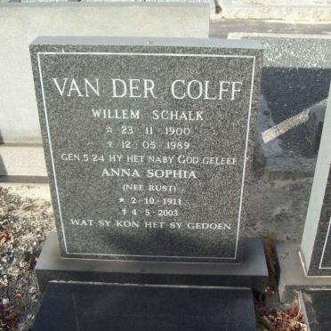 COLFF Willem Schalk, van der 1900-1989 &amp; Anna Sophia RUST 1911-2003