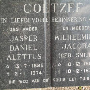 COETZEE Jasper Daniel Alettus 1885-1974 &amp; Wilhelmina Jacoba SMITH 1896-1975