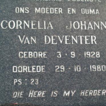DEVENTER Cornelia Johanna, van 1928-1980