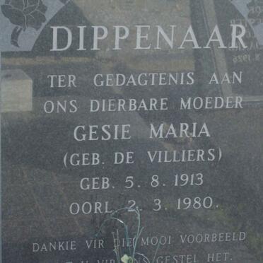 DIPPENAAR Gesie Maria nee DE VILLIERS 1913-1980