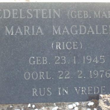 EDELSTEIN Maria Magdalena nee MARITZ voorheen RICE 1945-1976
