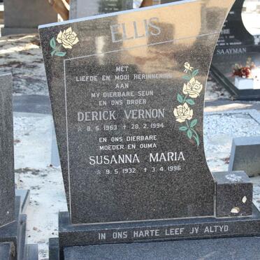 ELLIS Derick Vernon 1963-1994 :: ELLIS Susanna Maria 1932-1996