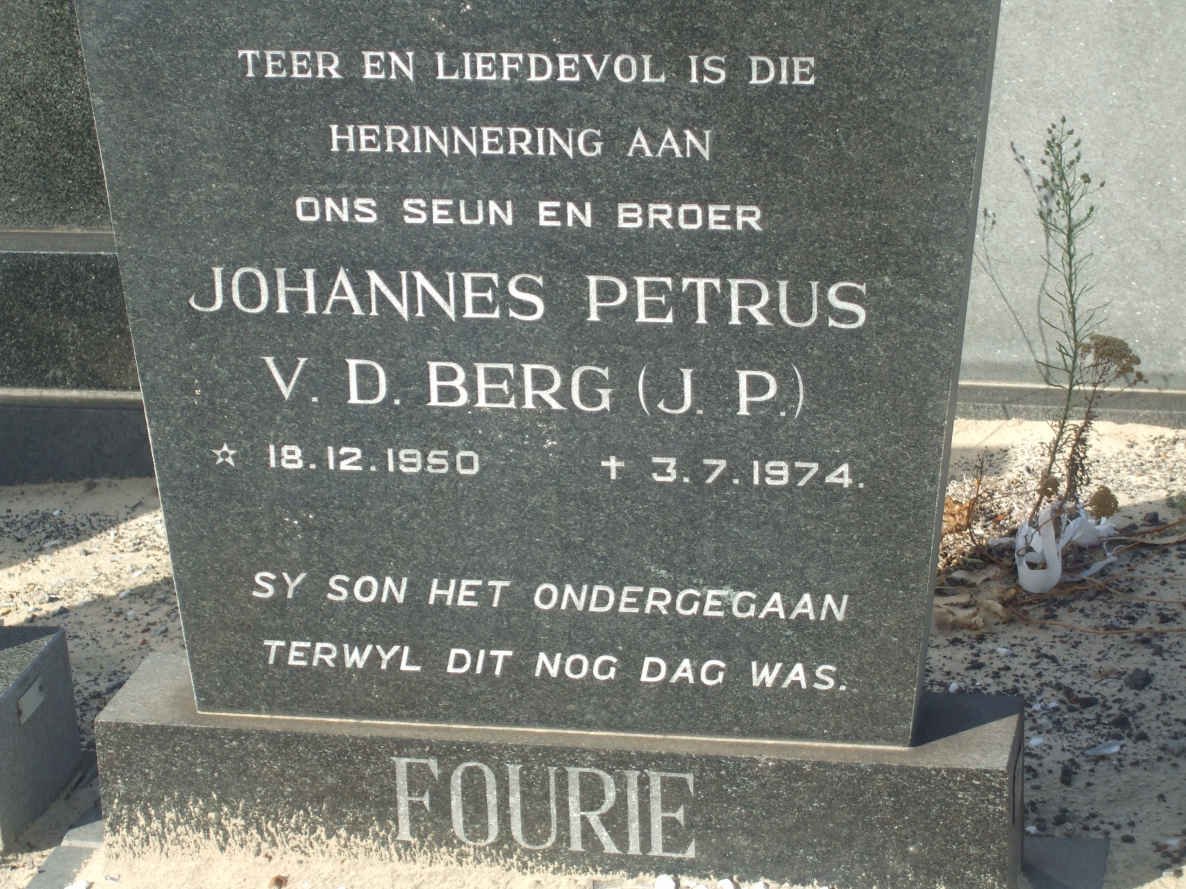 FOURIE Johannes Petrus V.D. Berg 1950-1974