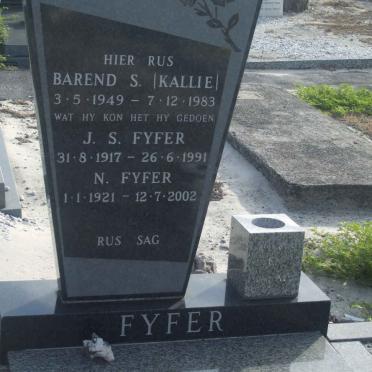 FYFER Barend S. 1949-1983 :: FYFER J.S. 1917-1991 :: FYFER N. 1921-2002