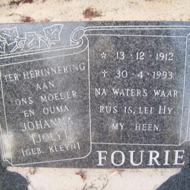 FOURIE Johanna nee KLEYN 1912-1993
