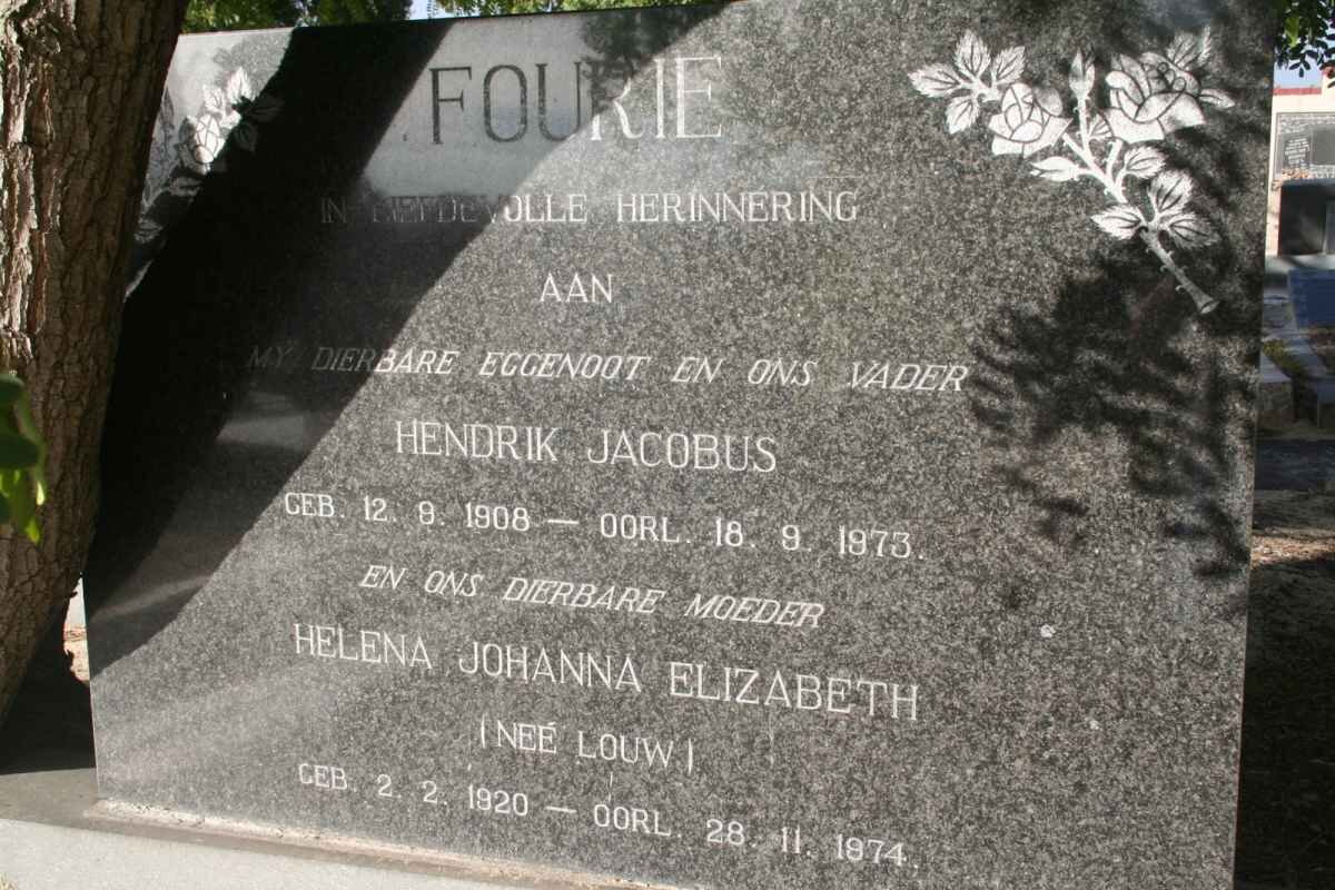 FOURIE Hendrik Jacobus 1908-1973 &amp; Helena Johanna Elizabeth LOUW 1920-1974