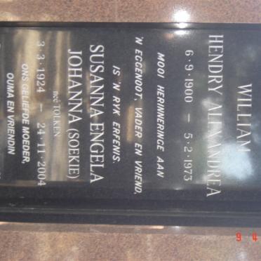 GARDINER William Hendry Alexandrea 1900-1973 &amp; Susanna Engela Johanna TOLKEN 1924-2004