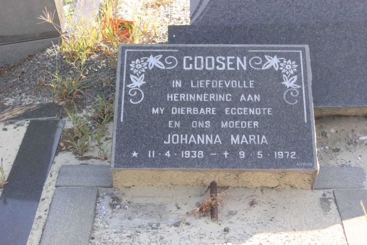 GOOSEN Johanna Maria 1938-1972