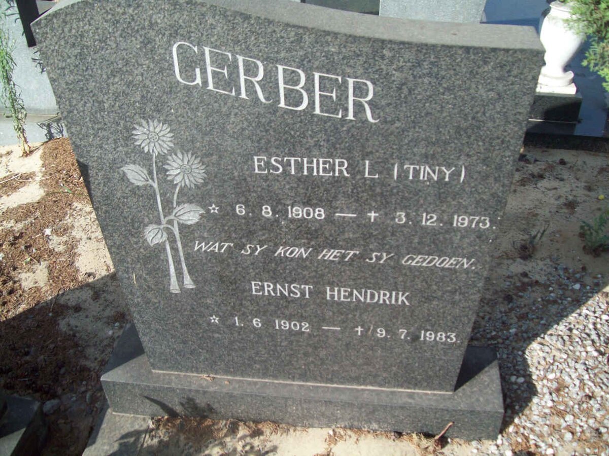 GERBER Ernst Hendrik 1902-1983 &amp; Esther L. 1908-1973