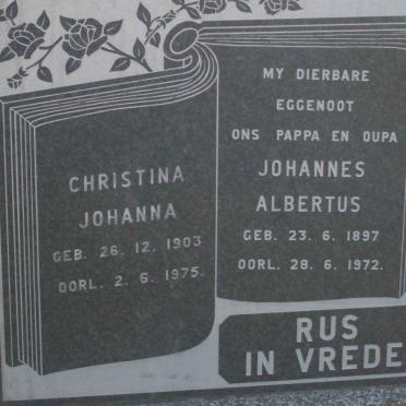 GELDENHUYS Johannes Albertus 1897-1972 &amp; Christina Johanna 1903-1975