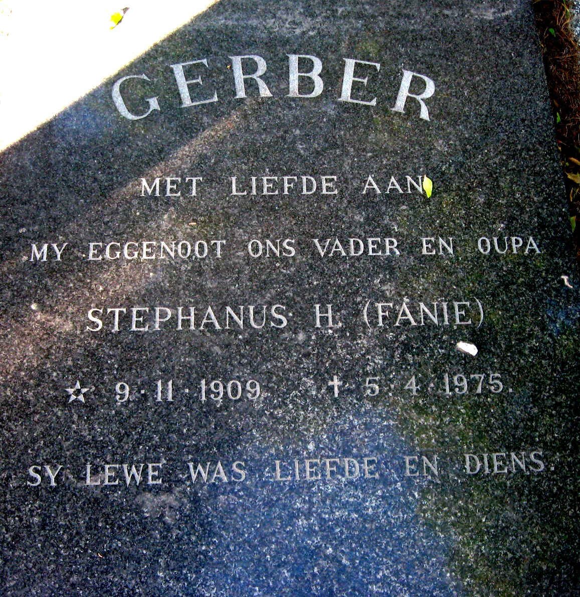 GERBER Stephanus H. 1909-1975