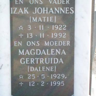 GELDERBLOM Izak Johannes 1922-1992 &amp; Magdalena Gertruida 1929-1995