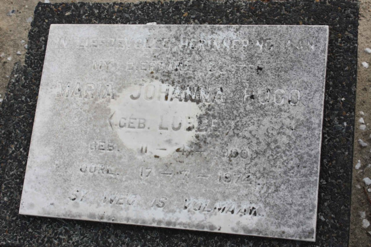 HUGO Maria Johanna nee LUBBE 1900-197?