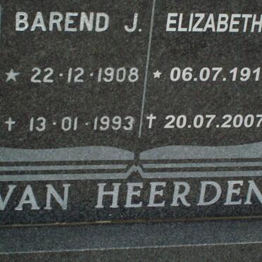 HEERDEN Barend J., van  1908-1993 &amp; Elizabeth J. 1910-2007