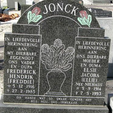 JONCK Frederick Hendrik 1916-1985 &amp; Elsie Jacoba NIEHAUS 1914-1993