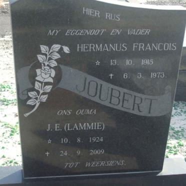 JOUBERT Hermanus Francois 1915-1973 &amp; J.E. 1924-2009