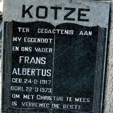 KOTZE Frans Albertus 1917-1973