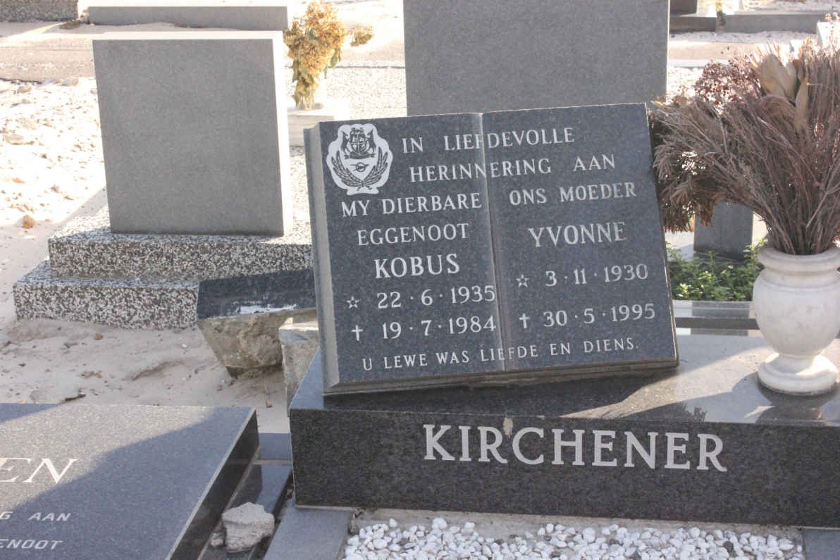 KIRCHENER Kobus 1935-1984 &amp; Yvonne 1930-1995