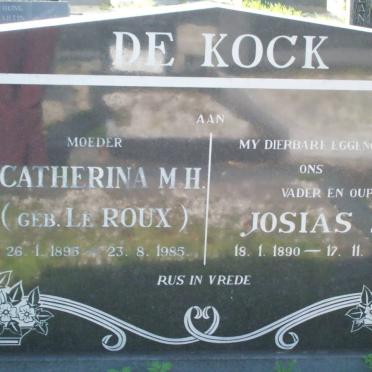 KOCK Josias S., de 1890-1974 &amp; Catherina M.H. LE ROUX 1895-1985