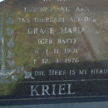 KRIEL Grace Maria nee BATT 1901-1976