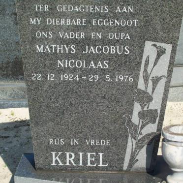 KRIEL Mathys Jacobus Nicolaas 1924-1976